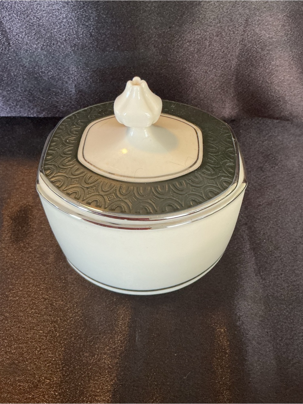 Vintage Franciscan Nouvelle Ebony Sugar Bowl with Lid